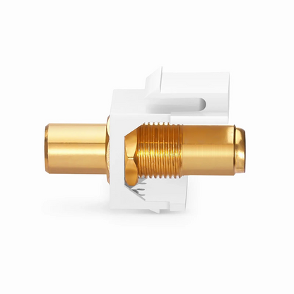 FyberOptix RCA Feedthrough SyncEase Connector, Gold-Plated, White Housing