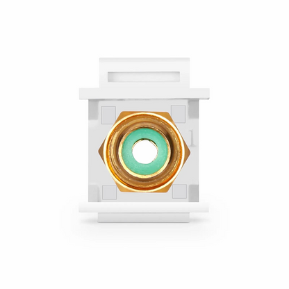 FyberOptix RCA Feedthrough SyncEase Connector, Gold-Plated, White Housing
