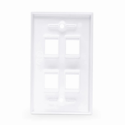 FyberOptix Four Ports Keystone Single Gang Wall Plate