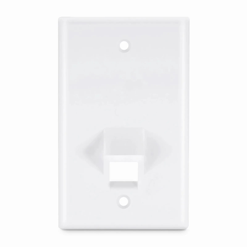 FyberOptix SyncEase One Port Keystone Single Gang Wall Plate, White