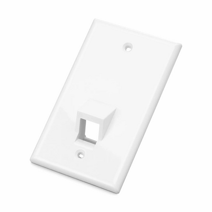 FyberOptix SyncEase One Port Keystone Single Gang Wall Plate, White