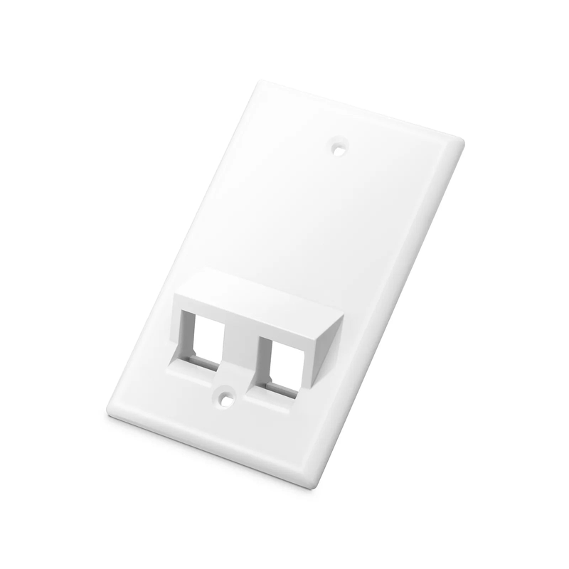 FyberOptix SyncEase Two Port Keystone Single Gang Wall Plate, White