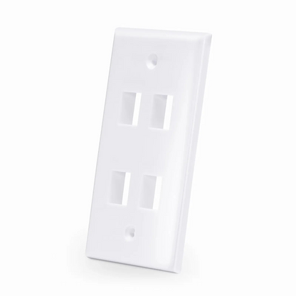 FyberOptix Four Ports Keystone Single Gang Wall Plate