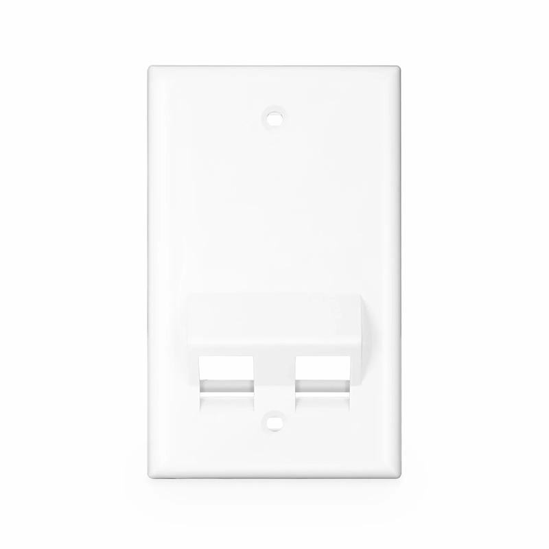 FyberOptix SyncEase Two Port Keystone Single Gang Wall Plate, White