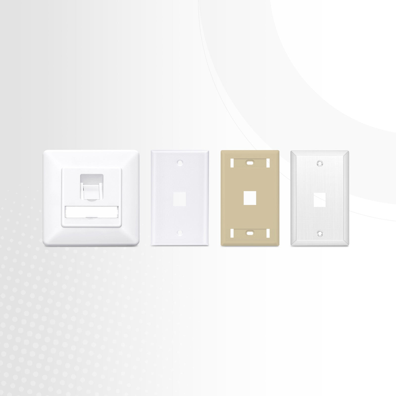 FyberOptix SyncEase Two Port Keystone Single Gang Wall Plate, White