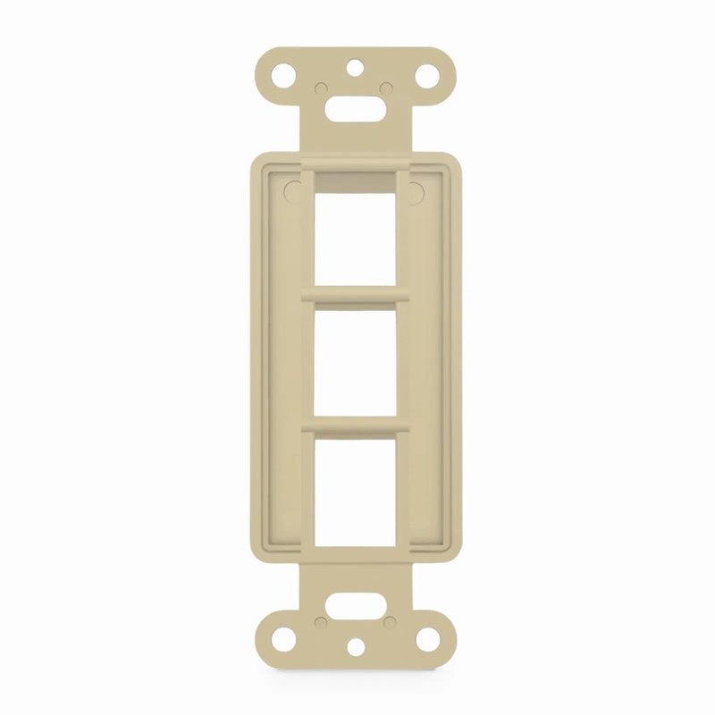 FyberOptix SyncEaseFFSystem Faceplate Frame Keystone Insert, 3 Ports, Ivory, 4.09'' x 1.4''