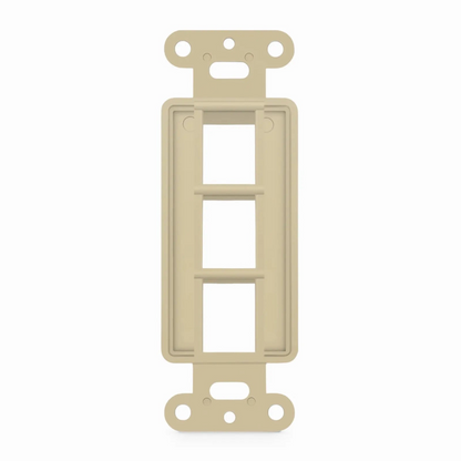 FyberOptix SyncEaseFFSystem Faceplate Frame Keystone Insert, 3 Ports, Ivory, 4.09'' x 1.4''