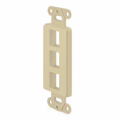 FyberOptix SyncEaseFFSystem Faceplate Frame Keystone Insert, 3 Ports, Ivory, 4.09'' x 1.4''