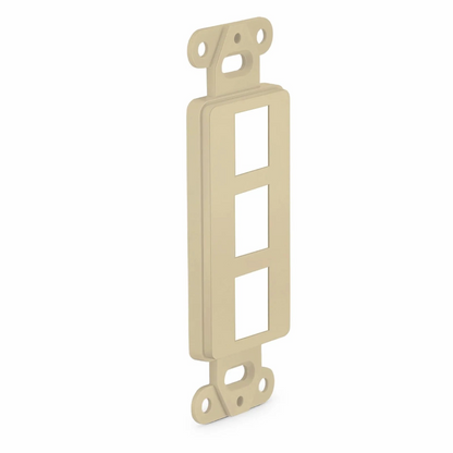 FyberOptix SyncEaseFFSystem Faceplate Frame Keystone Insert, 3 Ports, Ivory, 4.09'' x 1.4''