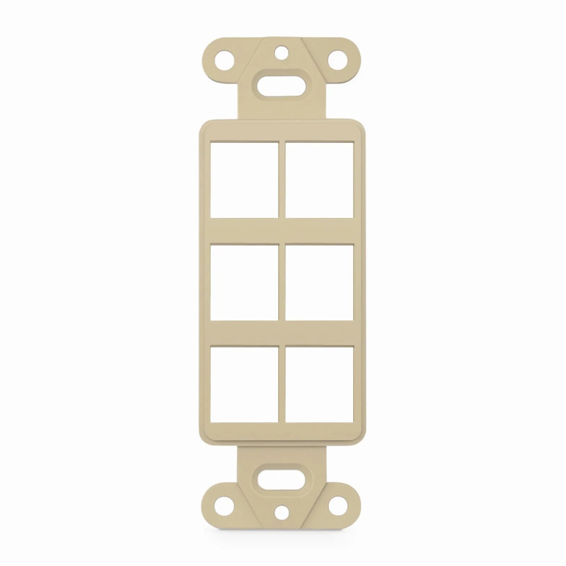 FyberOptix SyncEaseFFSystem Faceplate Frame Keystone Insert, 6 Ports, Ivory, 4.09'' x 1.4''