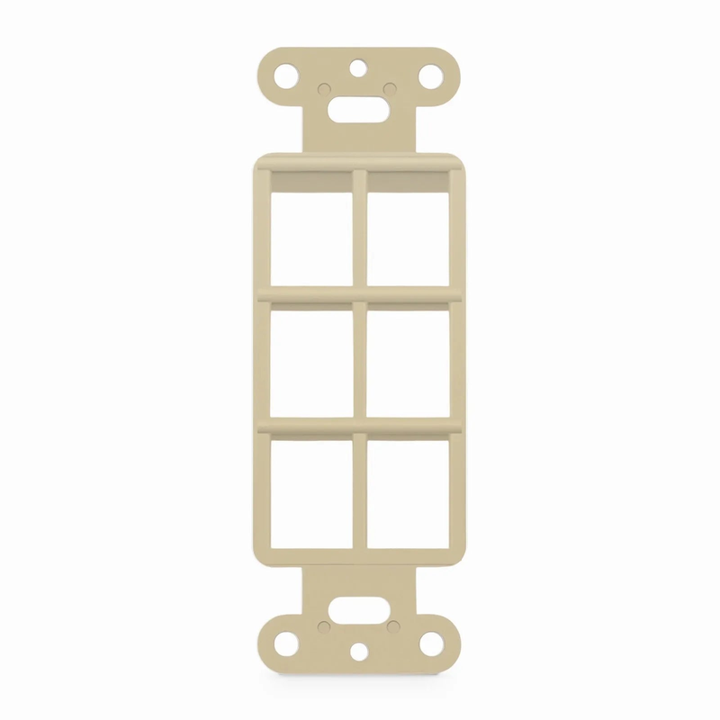 FyberOptix SyncEaseFFSystem Faceplate Frame Keystone Insert, 6 Ports, Ivory, 4.09'' x 1.4''
