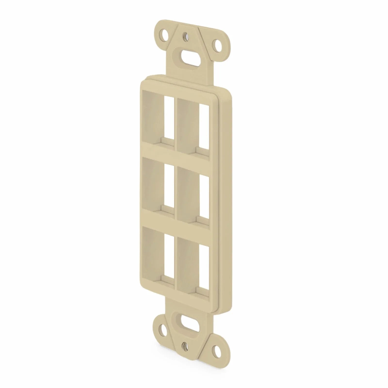 FyberOptix SyncEaseFFSystem Faceplate Frame Keystone Insert, 6 Ports, Ivory, 4.09'' x 1.4''