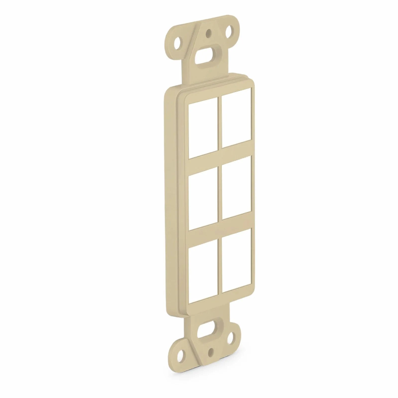 FyberOptix SyncEaseFFSystem Faceplate Frame Keystone Insert, 6 Ports, Ivory, 4.09'' x 1.4''