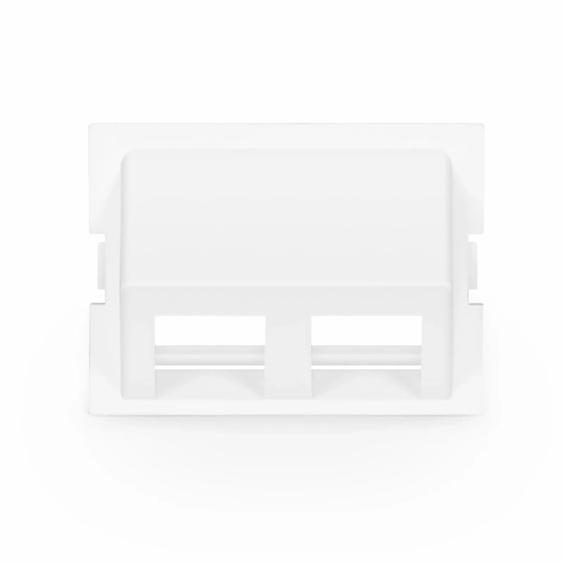 FyberOptix 2-Port Angled MOS Adapter, 1.5 Units High, White