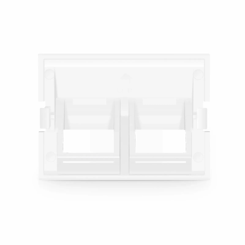 FyberOptix 2-Port Angled MOS Adapter, 1.5 Units High, White