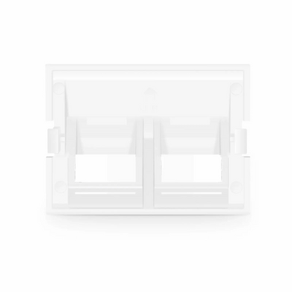 FyberOptix 2-Port Angled MOS Adapter, 1.5 Units High, White