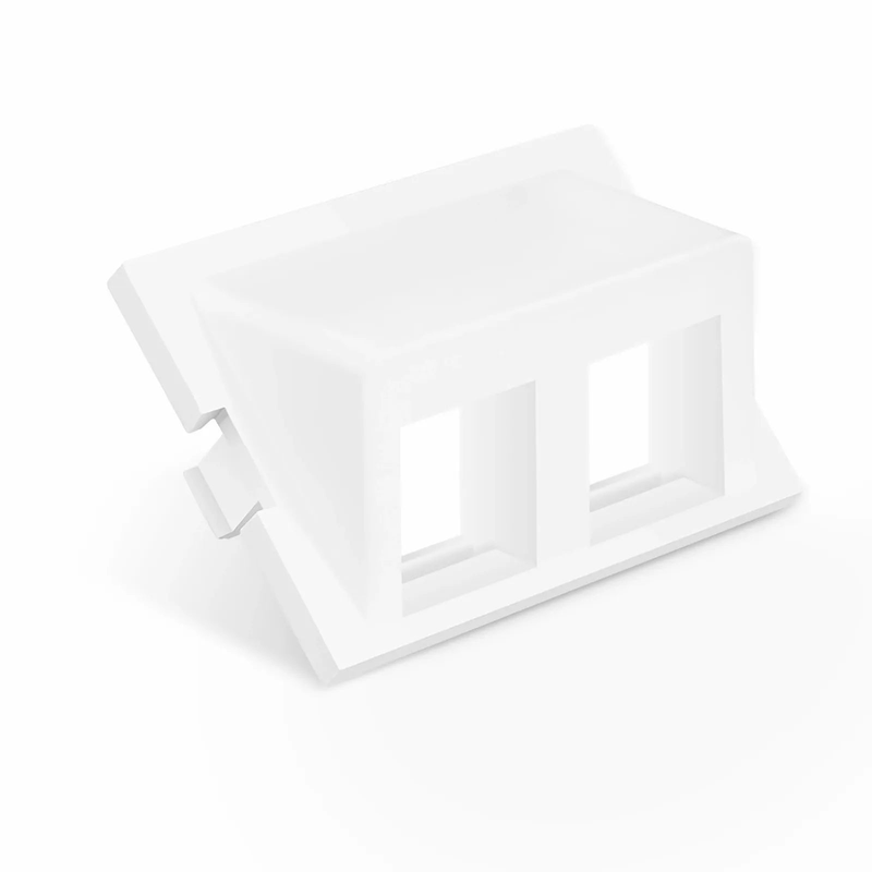 FyberOptix 2-Port Angled MOS Adapter, 1.5 Units High, White