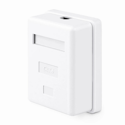 FyberOptix Cat6 RJ45 Shielded Surface Mount Box, 1 Port, White