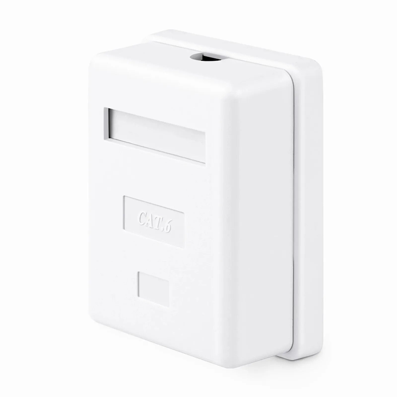 FyberOptix Cat6 RJ45 Unshielded Surface Mount Box, 1 Port, White