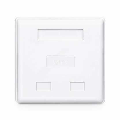 FyberOptix Cat6 RJ45 Shielded Surface Mount Box, 2 Ports, White