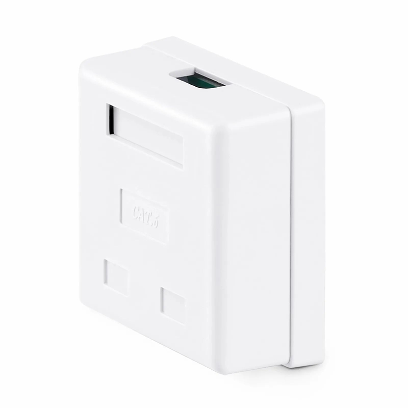 FyberOptix Cat6 RJ45 Shielded Surface Mount Box, 2 Ports, White
