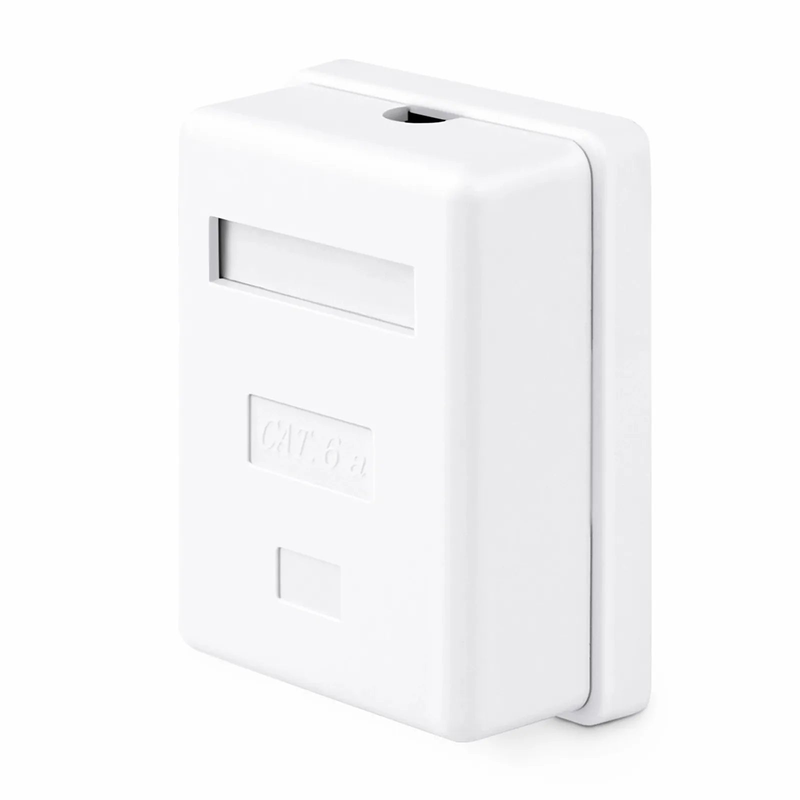 FyberOptix Cat6a RJ45 Shielded Surface Mount Box, 1 Port, White