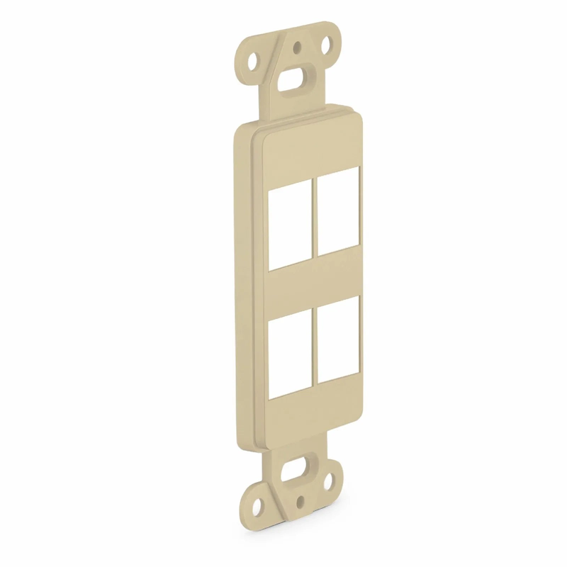 FyberOptix SyncEaseFFSystem Faceplate Frame Keystone Insert, 4 Ports, Ivory, 4.09'' x 1.4''