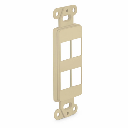 FyberOptix SyncEaseFFSystem Faceplate Frame Keystone Insert, 4 Ports, Ivory, 4.09'' x 1.4''