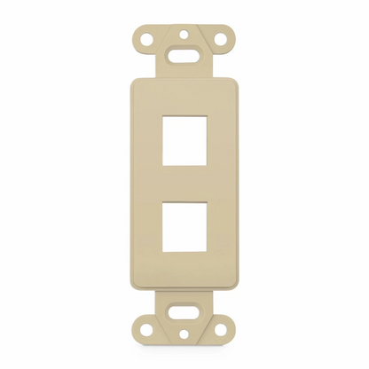 FyberOptix SyncEaseFFSystem Faceplate Frame Keystone Insert, 2 Ports, Ivory, 4.09'' x 1.4''