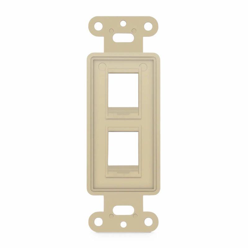 FyberOptix SyncEaseFFSystem Faceplate Frame Keystone Insert, 2 Ports, Ivory, 4.09'' x 1.4''