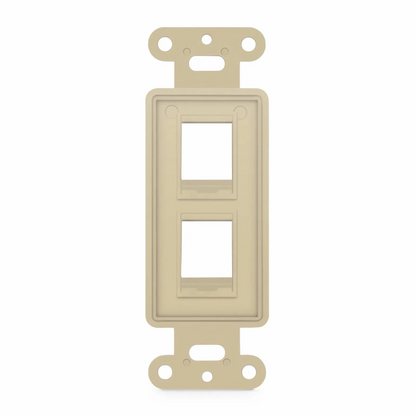 FyberOptix SyncEaseFFSystem Faceplate Frame Keystone Insert, 2 Ports, Ivory, 4.09'' x 1.4''