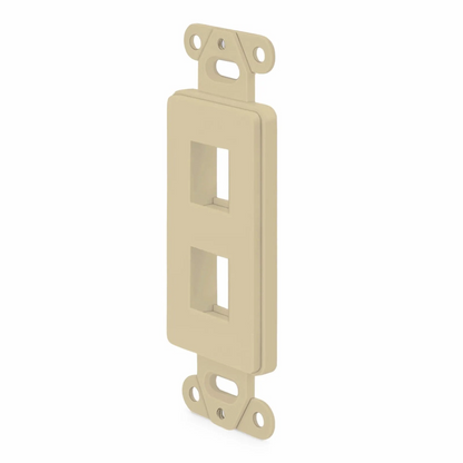 FyberOptix SyncEaseFFSystem Faceplate Frame Keystone Insert, 2 Ports, Ivory, 4.09'' x 1.4''