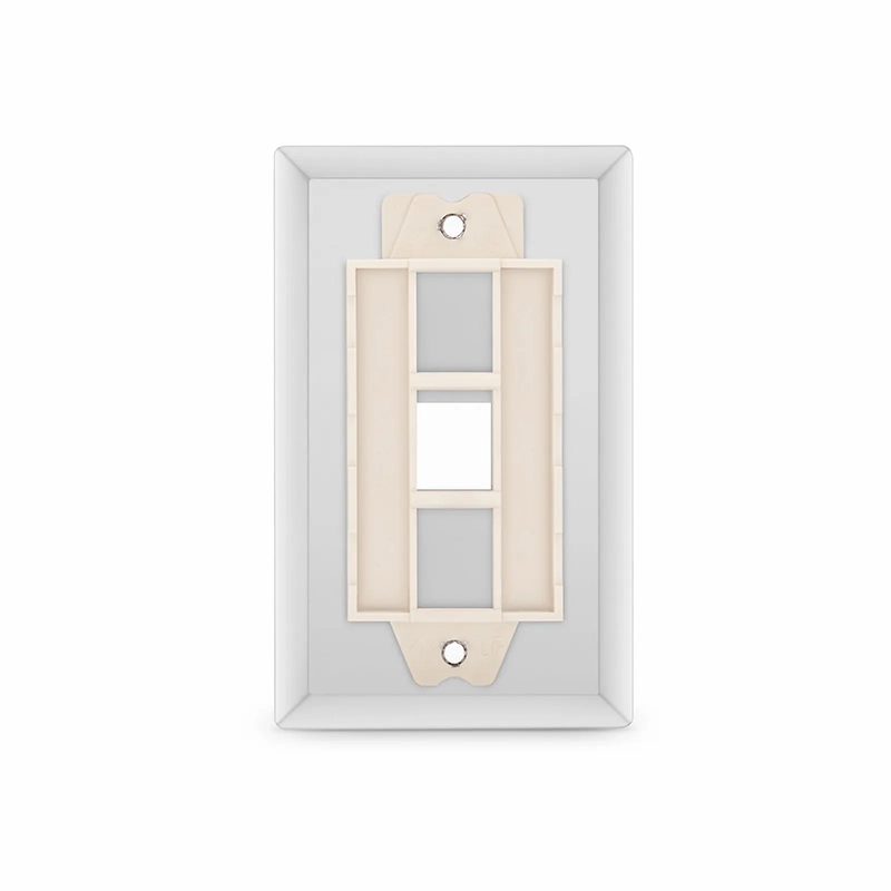FyberOptix SyncEase Stainless Steel One Port Keystone Single Gang Wall Plate