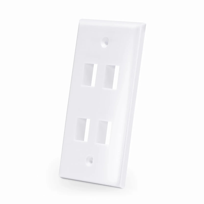 FyberOptix Four Ports Keystone Single Gang Wall Plate