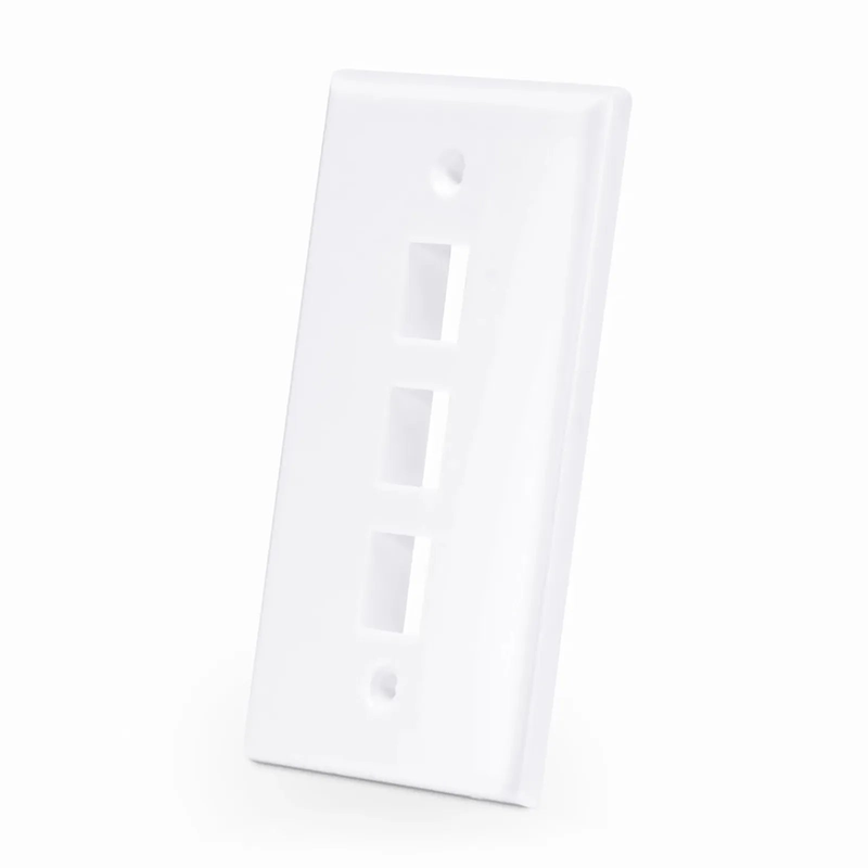 FyberOptix Three Ports Keystone Single Gang Wall Plate