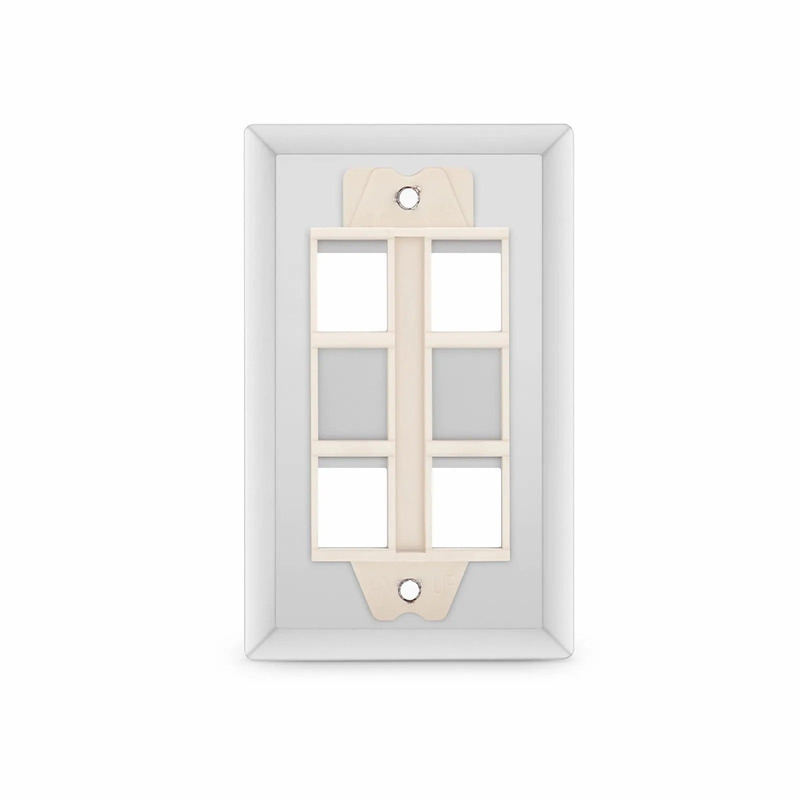 FyberOptix SyncEase Stainless Steel Four Port Keystone Single Gang Wall Plate