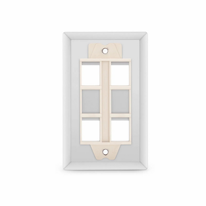FyberOptix SyncEase Stainless Steel Four Port Keystone Single Gang Wall Plate