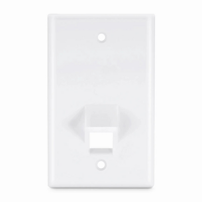 FyberOptix SyncEase One Port Keystone Single Gang Wall Plate, White
