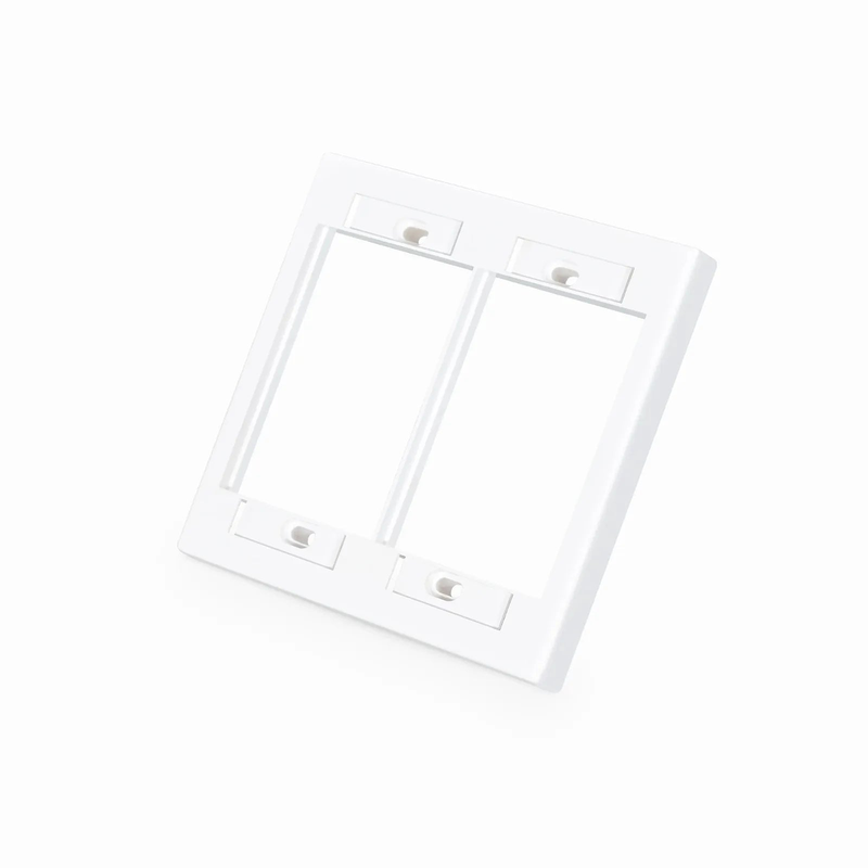 FyberOptix Dual-Gang MOS Faceplate Frame, White