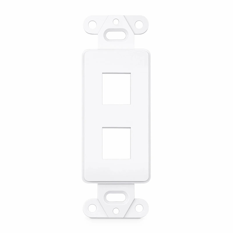 FyberOptix Faceplate Frame Keystone Insert, 2 Ports, White, 4.09'' x 1.40''