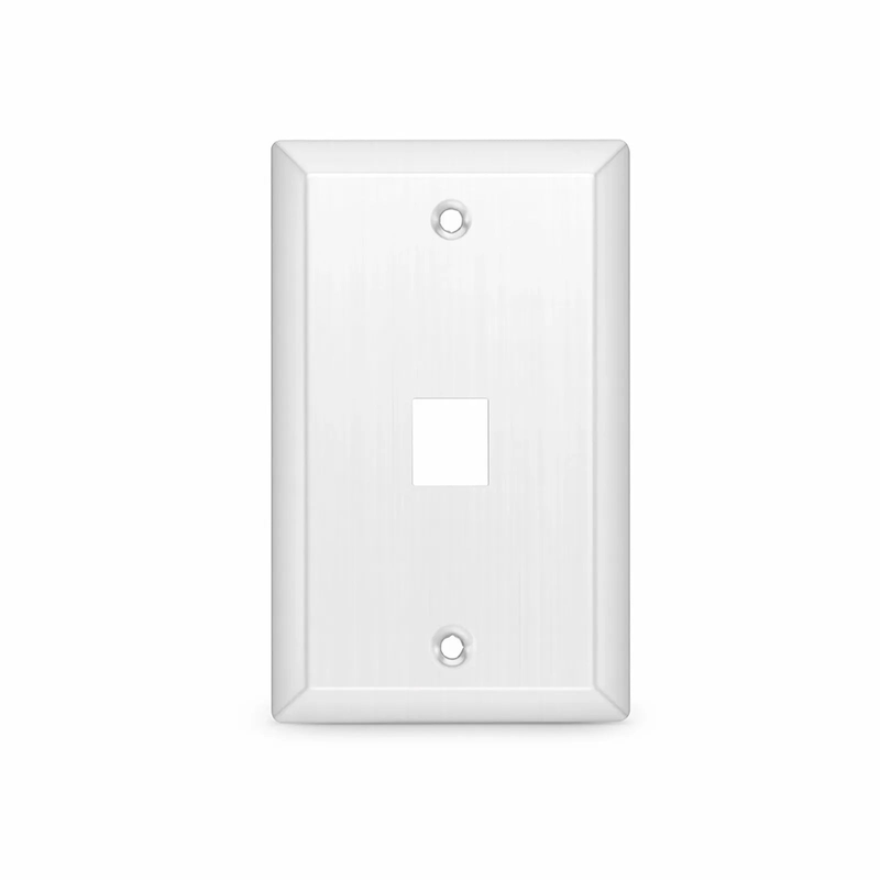 FyberOptix SyncEase Stainless Steel One Port Keystone Single Gang Wall Plate