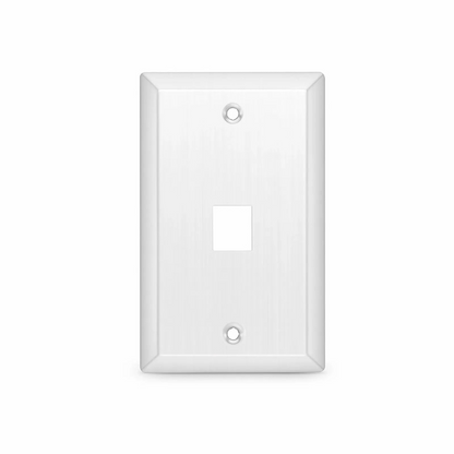 FyberOptix SyncEase Stainless Steel One Port Keystone Single Gang Wall Plate