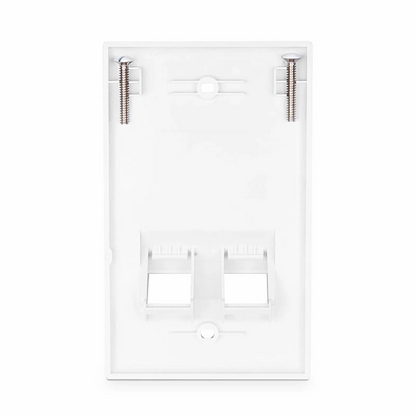 FyberOptix SyncEase Two Port Keystone Single Gang Wall Plate, White