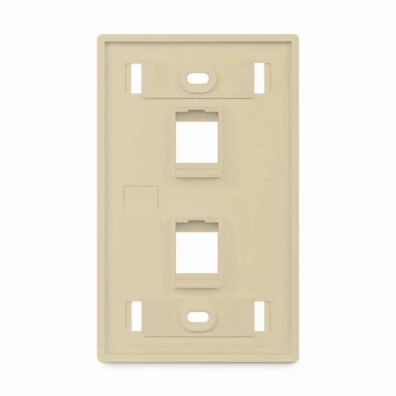FyberOptix SyncEase Single Gang Two Port Keystone Faceplate, Label Pockets, Ivory