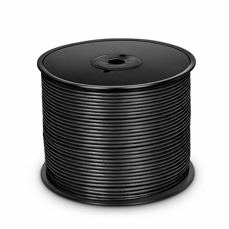 FyberOptix Cat6 Ethernet Bulk Cable, 1000ft (305m), UL Listed, 23AWG Solid Pure Bare Copper Wire, 550MHz, Unshielded (UTP), PVC CMR, with Reel (Black)