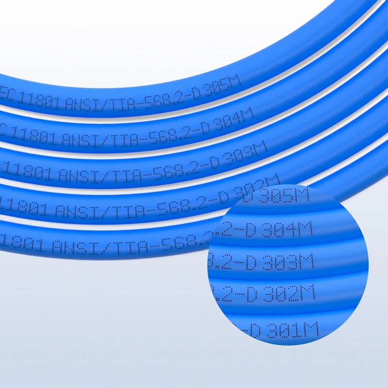 FyberOptix Cat5e Ethernet Bulk Cable, 1000ft (305m), UL Listed, 26AWG Stranded Pure Bare Copper Wire, 350MHz, Shielded (F/UTP), PVC CM, with Reel (Blue)