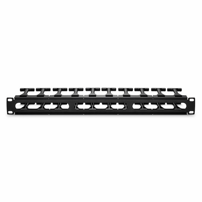 FyberOptix Horizontal Single Sided Steel Manager, 1RU, Finger Duct with Cover, 4.44 in. Depth