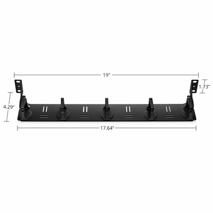 FyberOptix Horizontal Single Sided Cable Manager for 19 in. Rack or Cabinet, 0RU, 5 Snap-in D-Rings, 4.29 in. Depth
