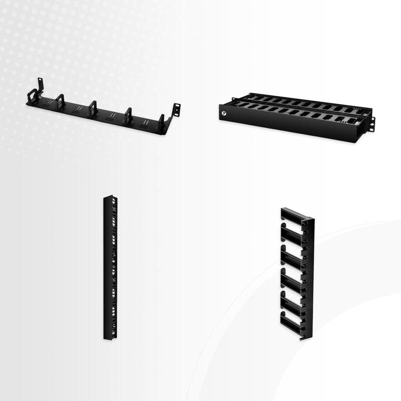 FyberOptix Horizontal Single Sided Manager, 2RU, Finger Duct with Cover, 3.43 in. Depth
