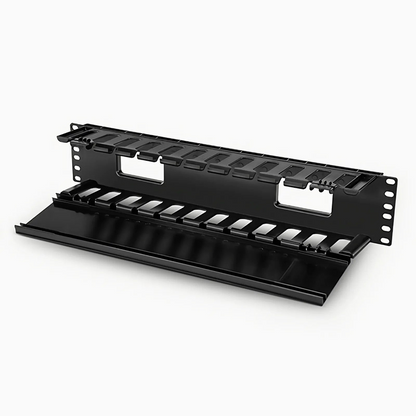 FyberOptix Horizontal Single Sided Manager, 2RU, Finger Duct with Cover, 3.43 in. Depth